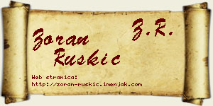 Zoran Ruškić vizit kartica
